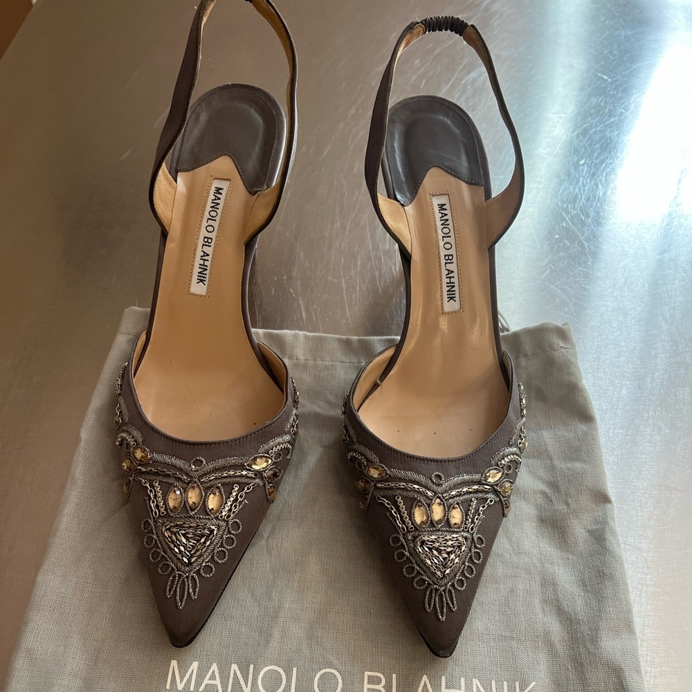 Manolo Blahnik sling backs - 41.5